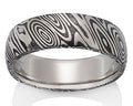 Wood Grain Pattern Damascus Steel Band
