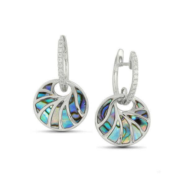 Mini Venus Earrings w/ Abalone - White Gold
