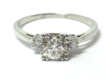 Load image into Gallery viewer, 0.68ctw Old Euro Diamond Deco Ring GIA - Platinum
