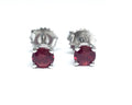 4.9mm Ruby Stud Earrings - White Gold