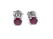Load image into Gallery viewer, Ruby Stud Earrings 4.9mm - White Gold
