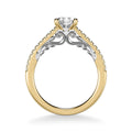 0.86ctw Filigree Accented Diamond Ring - Two Tone