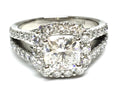 3.30ctw Cushion Diamond Ring with Diamond Accents - Platinum