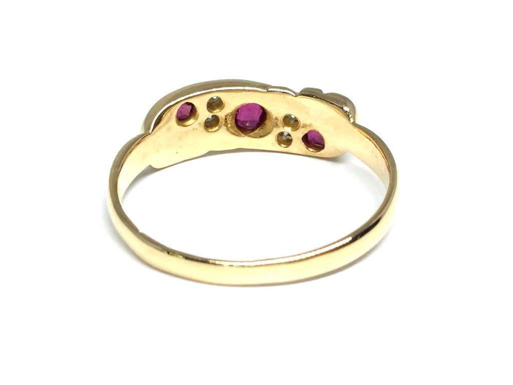 Victorian Ruby and Diamond Ring - Yellow Gold