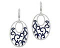 Sapphire and Diamond Labyrinth Earrings - White Gold