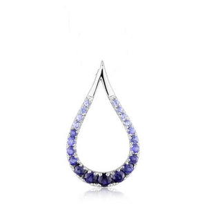 Sapphire Teardrop Pendant - White Gold