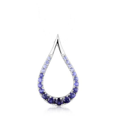 Sapphire Teardrop Pendant - White Gold