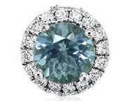 Montana Sapphire Slide Pendant with Diamond Halo - White Gold