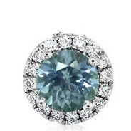 Montana Sapphire Pendant w/ Diamond Halo - White Gold