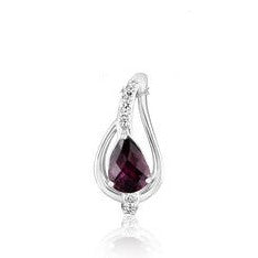 Rhodolite Garnet Pendant w/ Diamond Accents - White Gold