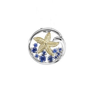 Starfish Sapphire Pendant - Two Tone
