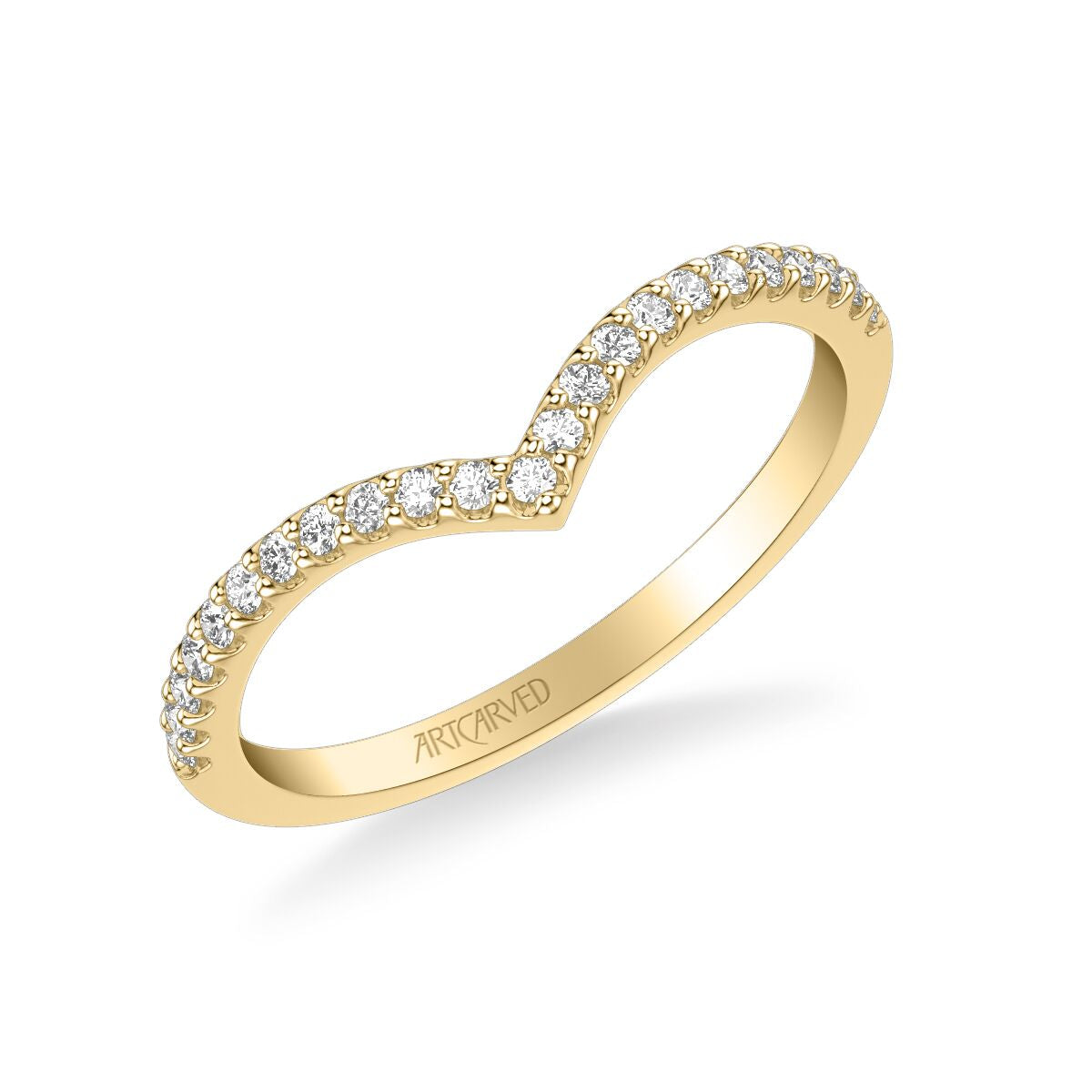 V-Shape Diamond Band - Yellow Gold