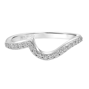 Wave Design Form Fit Diamond Band - White Gold