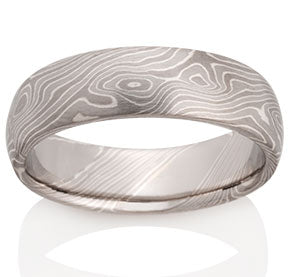 Birch Pattern Mokume Ring - Pd950, Pd500, Silver