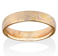 Birch Pattern Mokume Ring - Yellow, Rose, Silver