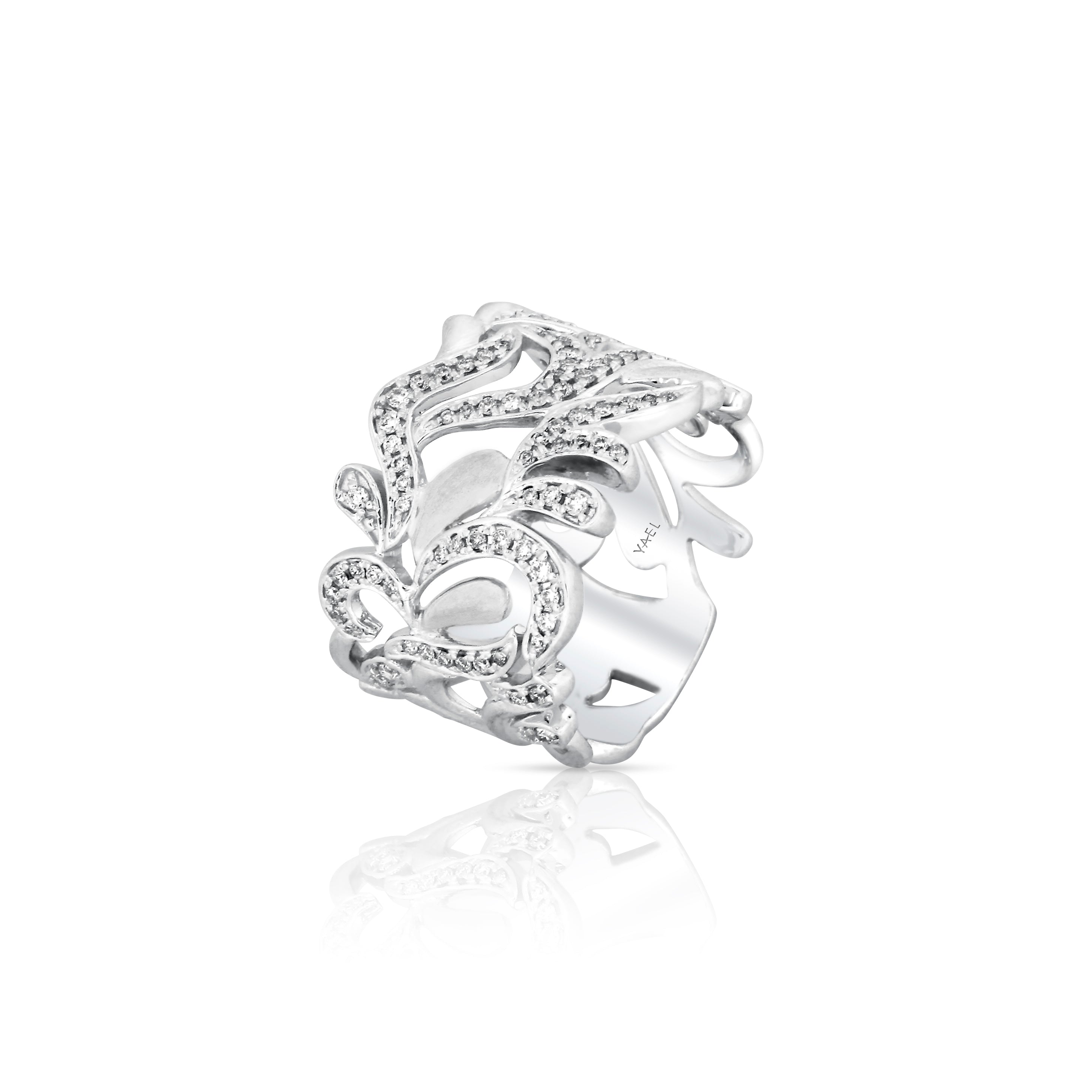 Free Form Design Diamond Band - White Gold