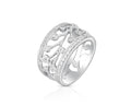 Open Design Diamond Band - White Gold