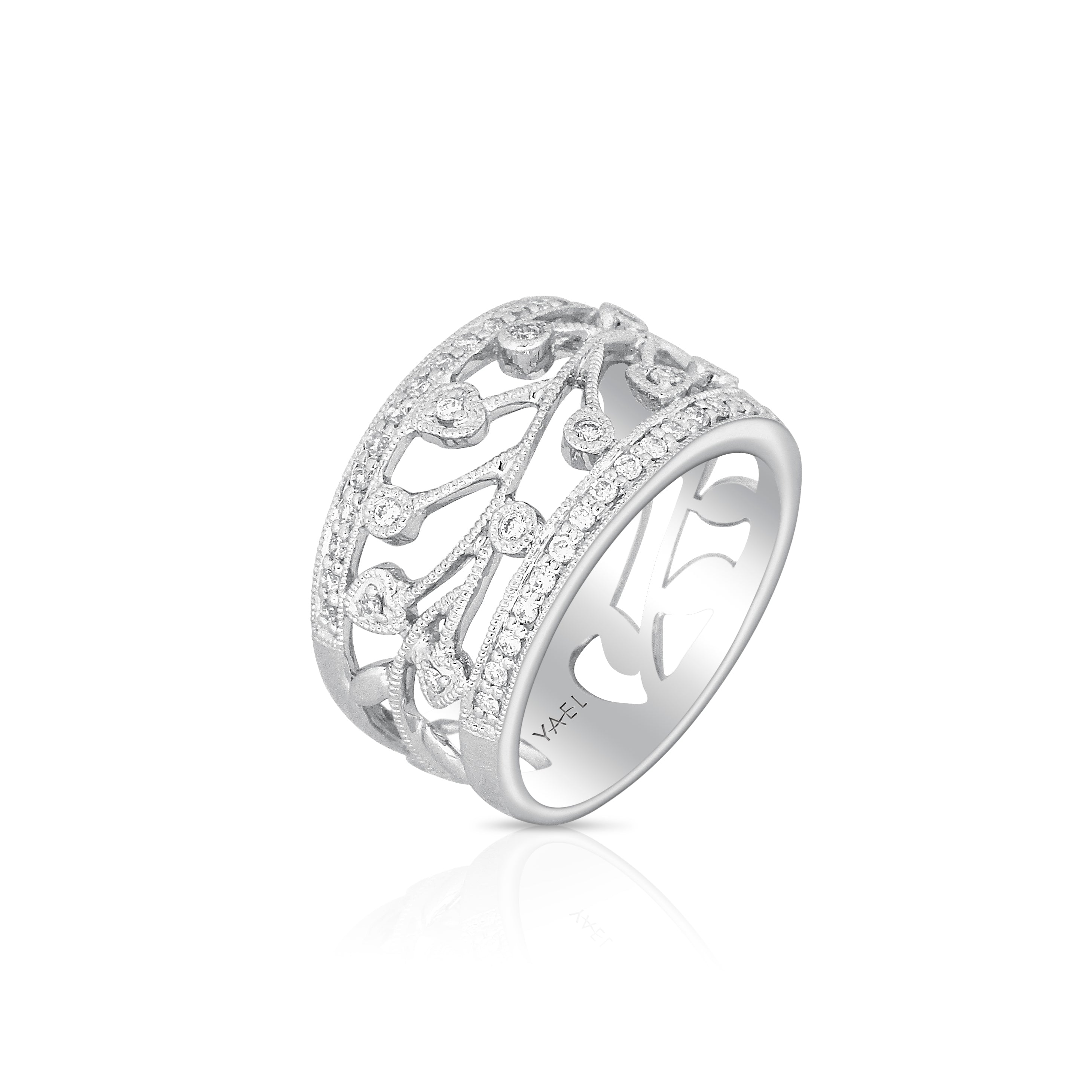 Open Design Diamond Band - White Gold