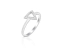 Triangle Design Diamond Ring - White Gold