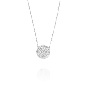 Disc Diamond Necklace - White Gold