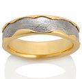 Arcturus Meteorite Band w/ Yellow Gold Boarders