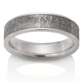 Sirius Meteorite Band w/ White Gold Boarders