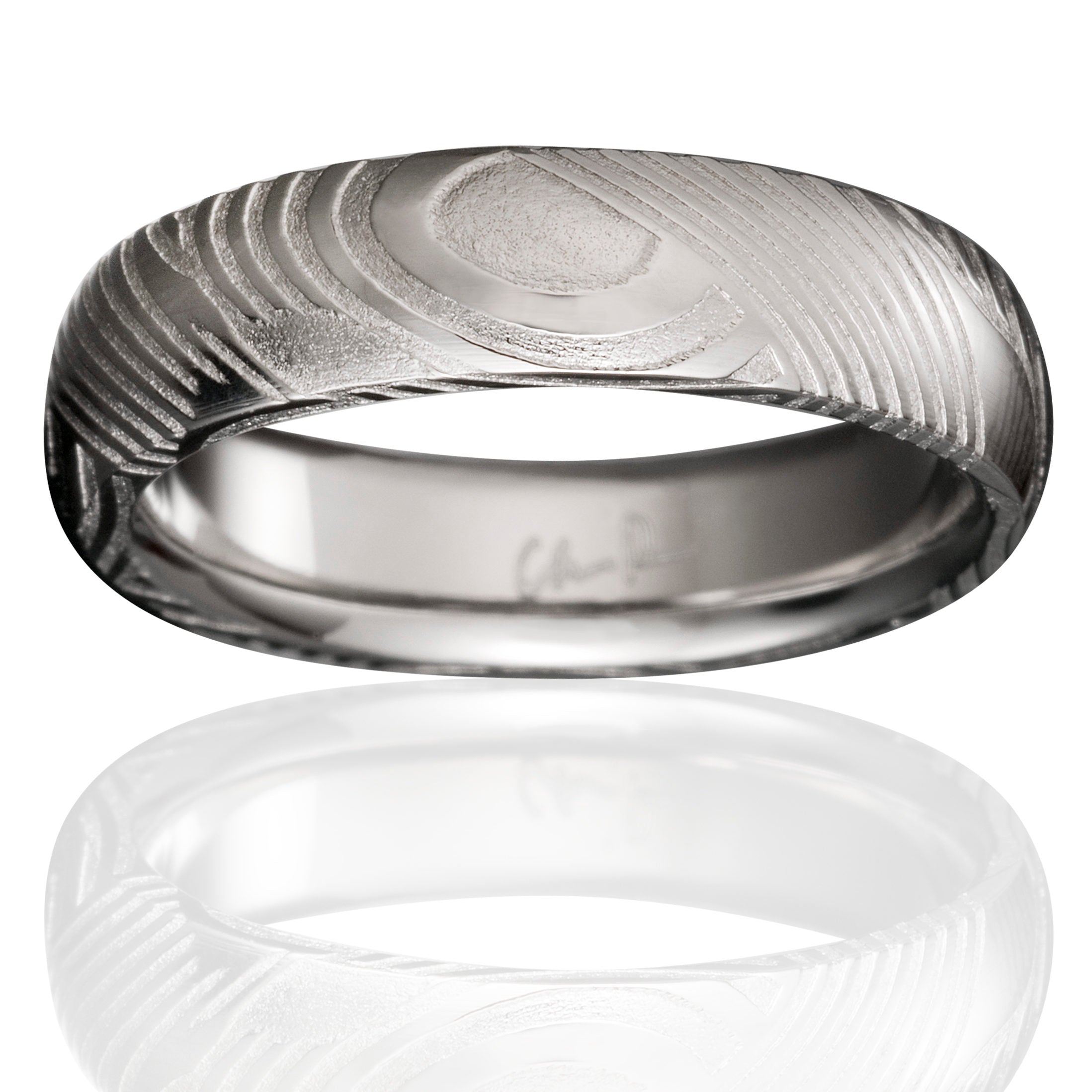 Breeze Pattern Damascus Steel Band