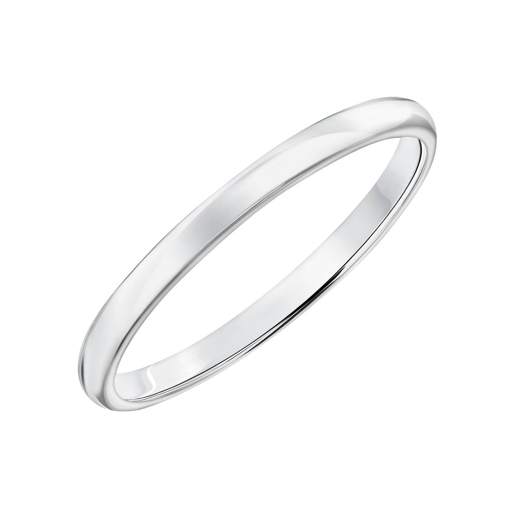 Half Round Band 2mm - White Gold