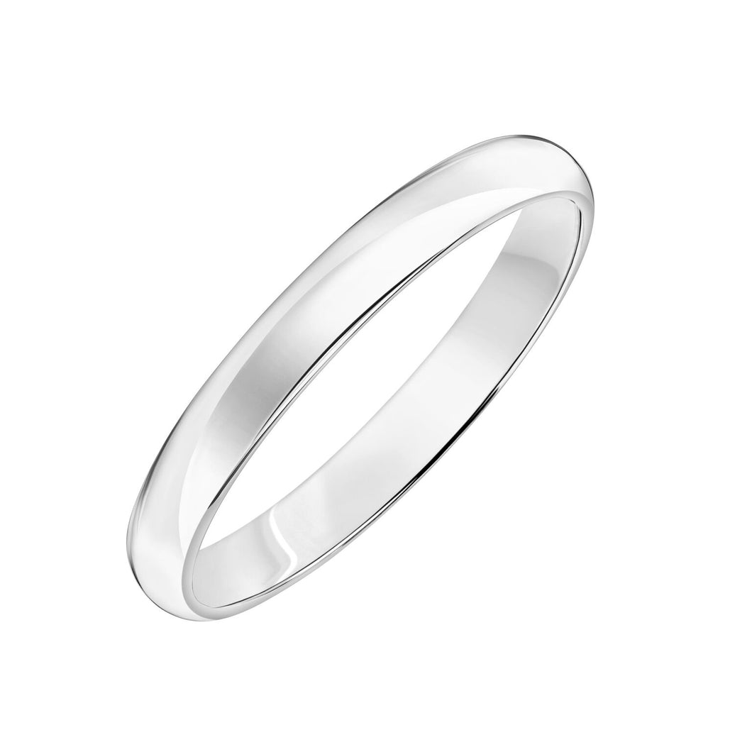 Low Dome Band 3mm - White Gold