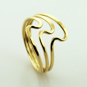 Three-Band S Ring - Yellow Gold