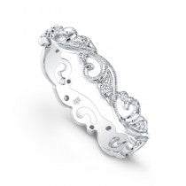 Filigree Diamond Eternity Band - White Gold
