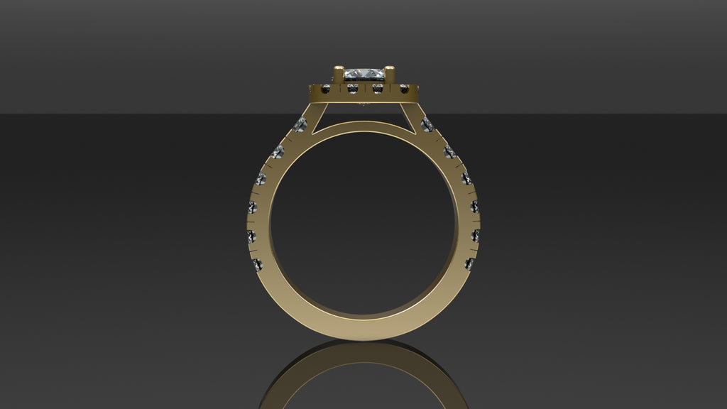 1.92ctw Diamond Ring with Cushion Halo - White Gold