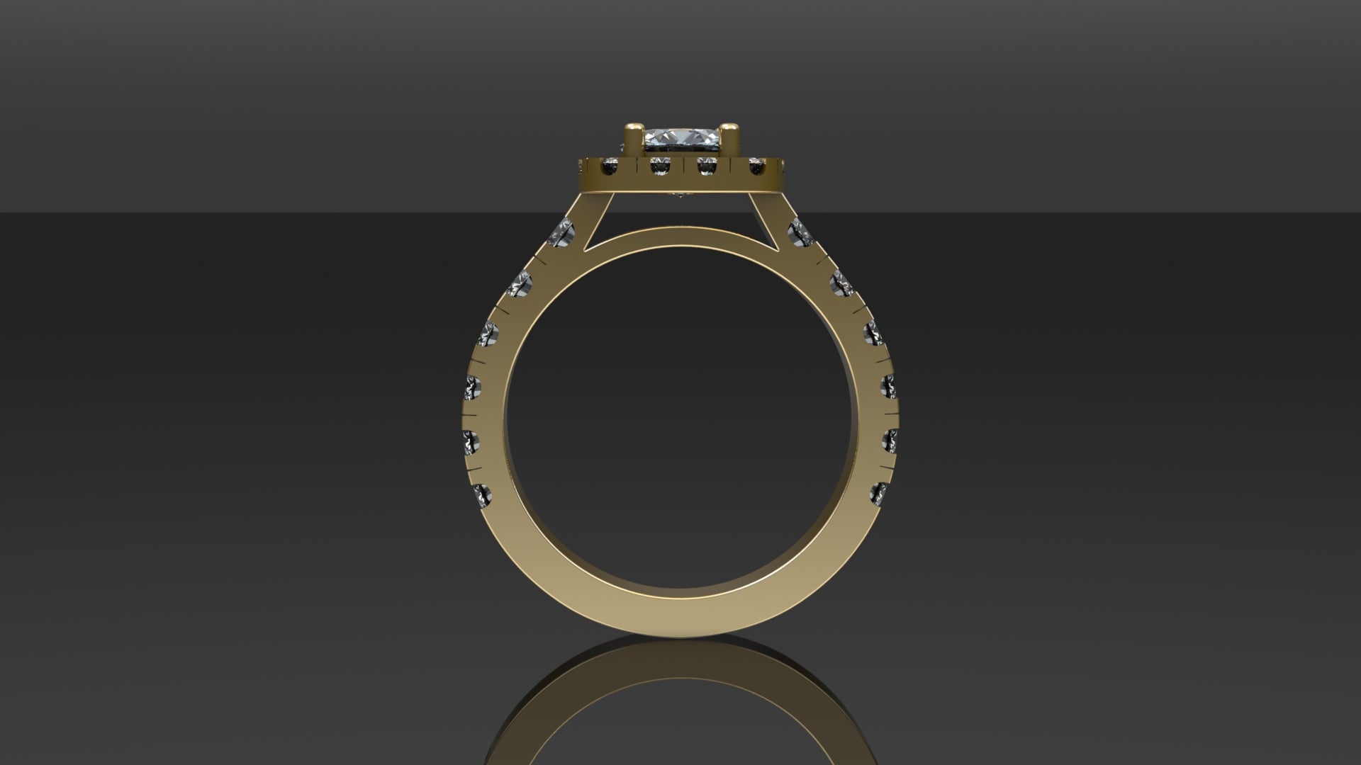 1.92ctw Diamond Ring with Cushion Halo - White Gold