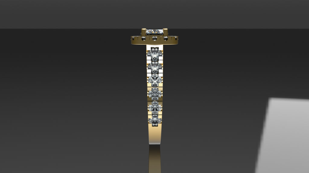 1.92ctw Diamond Ring with Cushion Halo - White Gold