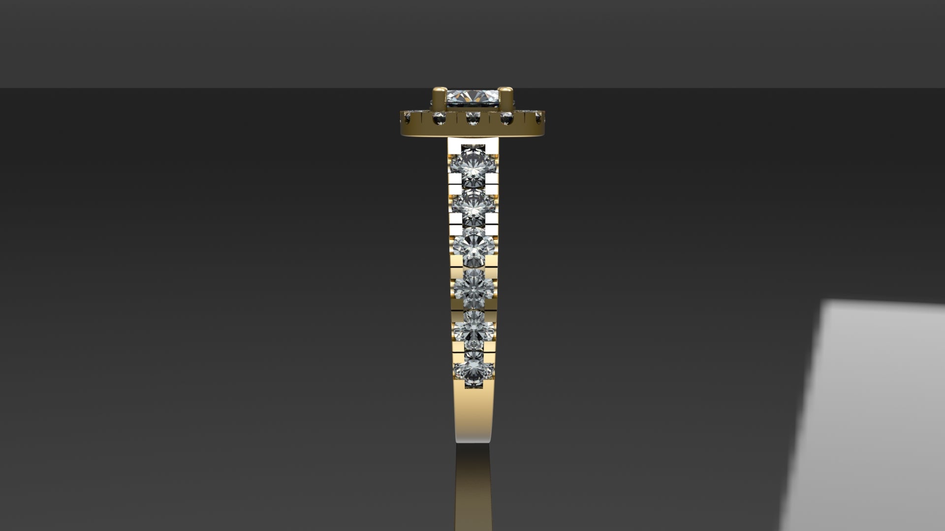 1.92ctw Diamond Ring with Cushion Halo - White Gold