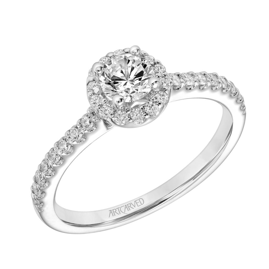 0.72ctw Diamond Halo Ring - White Gold