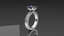Load image into Gallery viewer, Purple Sapphire and Diamond Ring - White Gold
