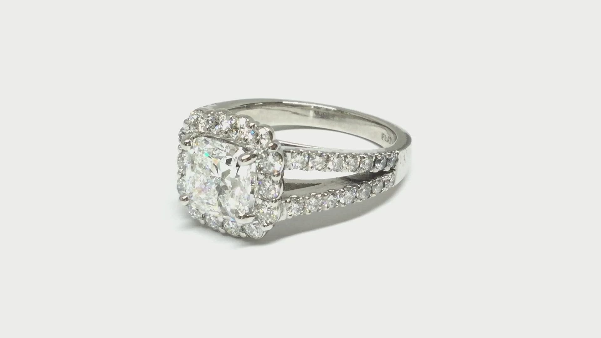 3.30ctw Cushion Diamond Ring with Diamond Accents - Platinum