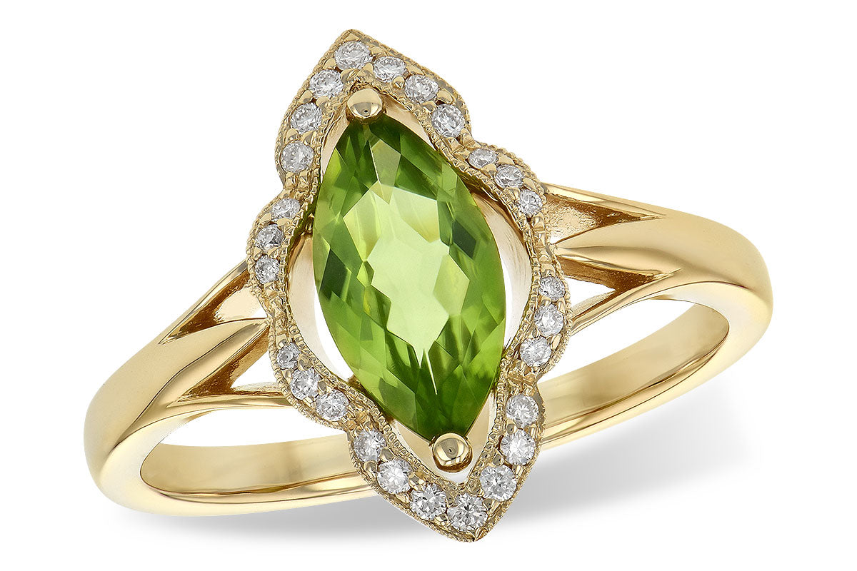 Peridot and Diamond Ring - Yellow Gold