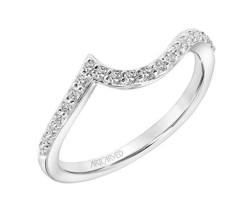 0.22ct Wave Design Form Fit Diamond Band - White Gold