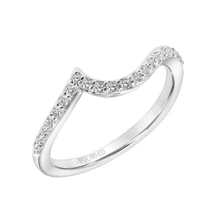 Wave Design Form Fit Diamond Band - White Gold
