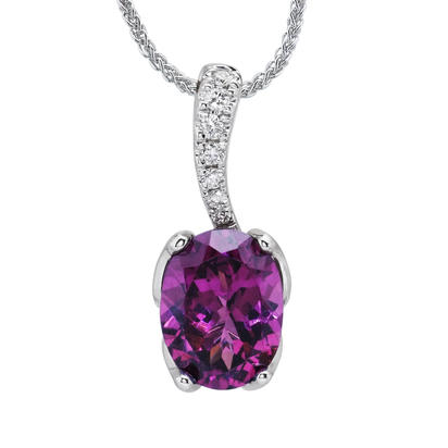 Amethyst Pendant w/ Diamond Bail - White Gold