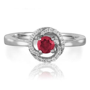 Ruby Ring w/ Diamond Halo - White Gold